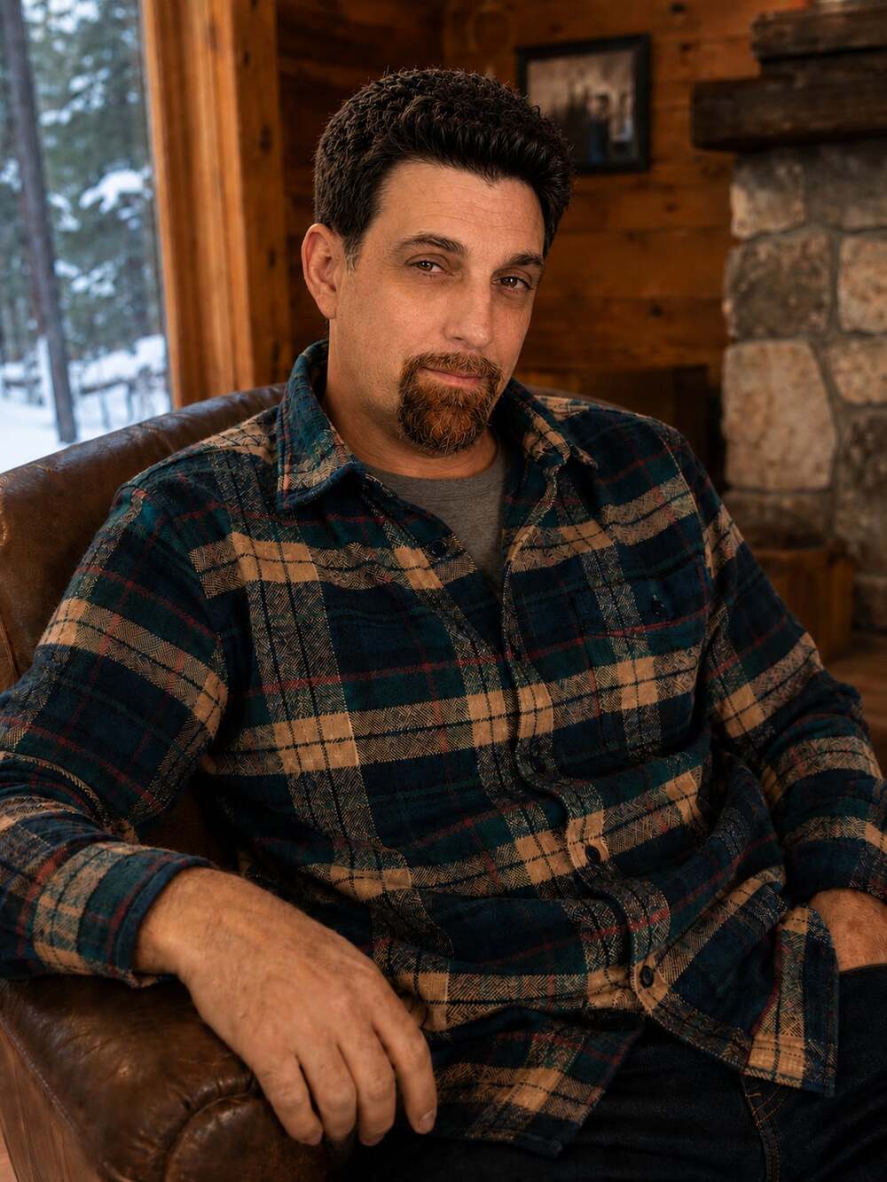 Schott Bros. NYC Men's Plaid Long Sleeve Button-Up Flannel Shirt